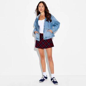 Women's Hooded Zip-Up Denim Jacket - Wild Fable